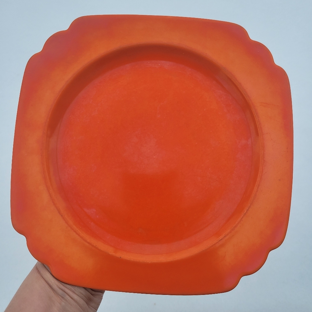 Homer Laughlin Riviera Red (Orange) Plate ~ Vintage 1940s ~ See Photos!